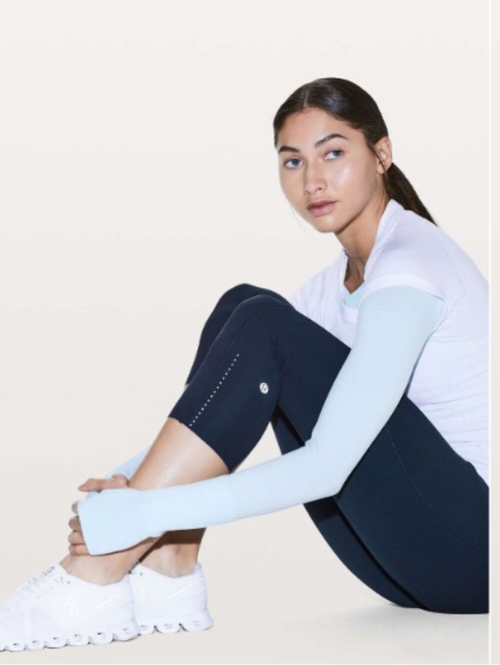 Lululemon Fast & Free Crop Leggings Nulux 19" True Navy Size 6 Running Capri - Picture 2 of 6